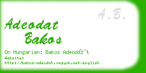 adeodat bakos business card